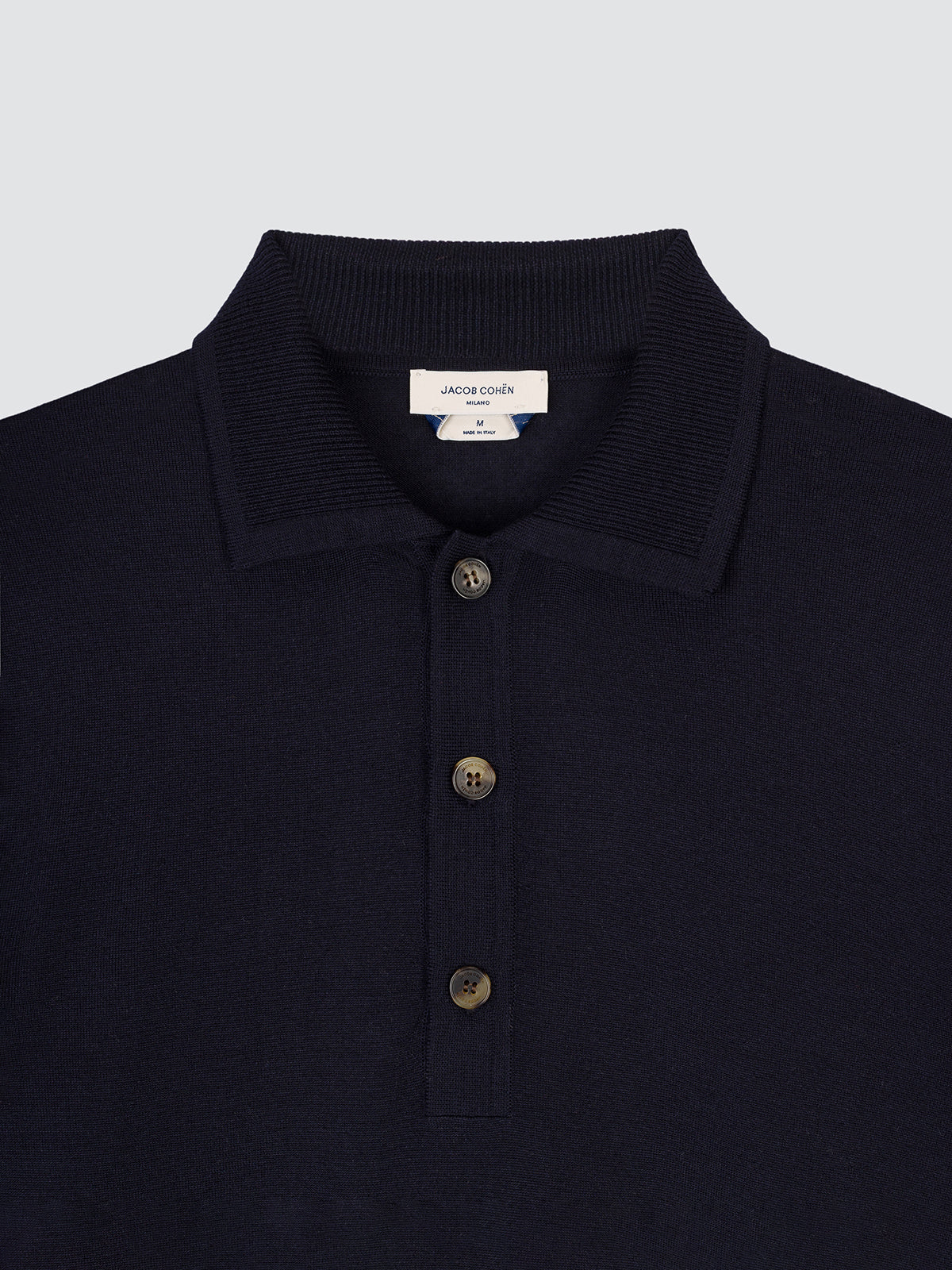 Langarm-Poloshirt aus Wolle und Seide