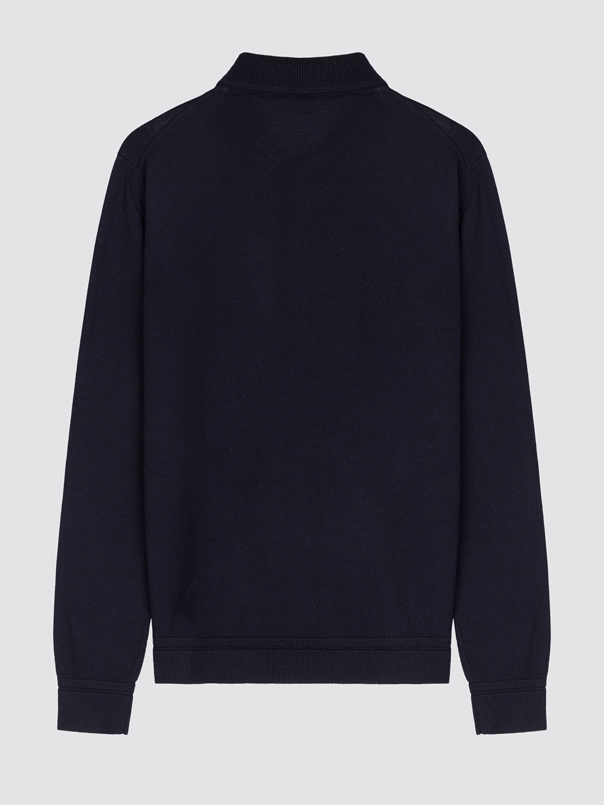 Langarm-Poloshirt aus Wolle und Seide