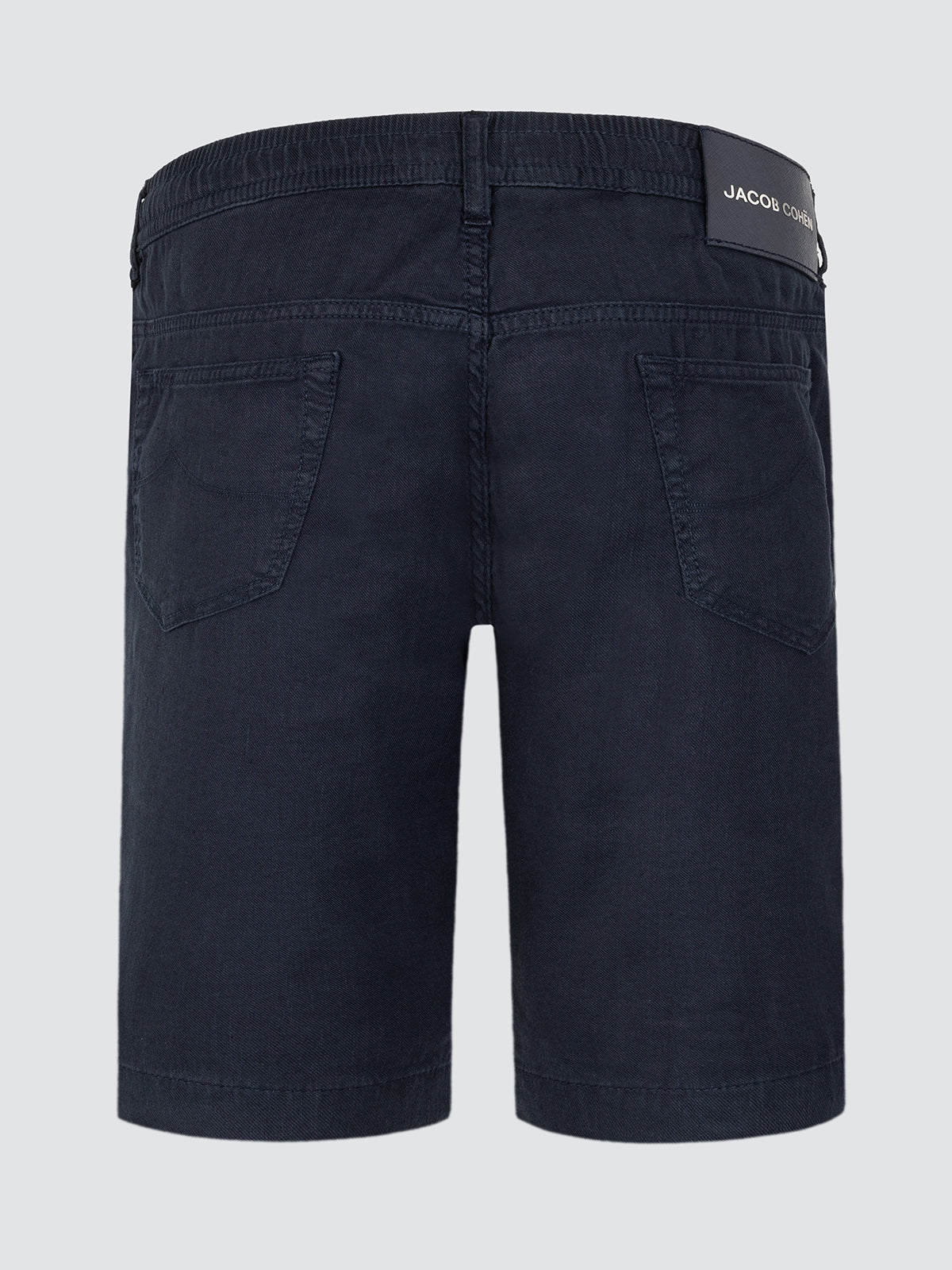 Bermudas Leo de lino y algodón elástico azul marino