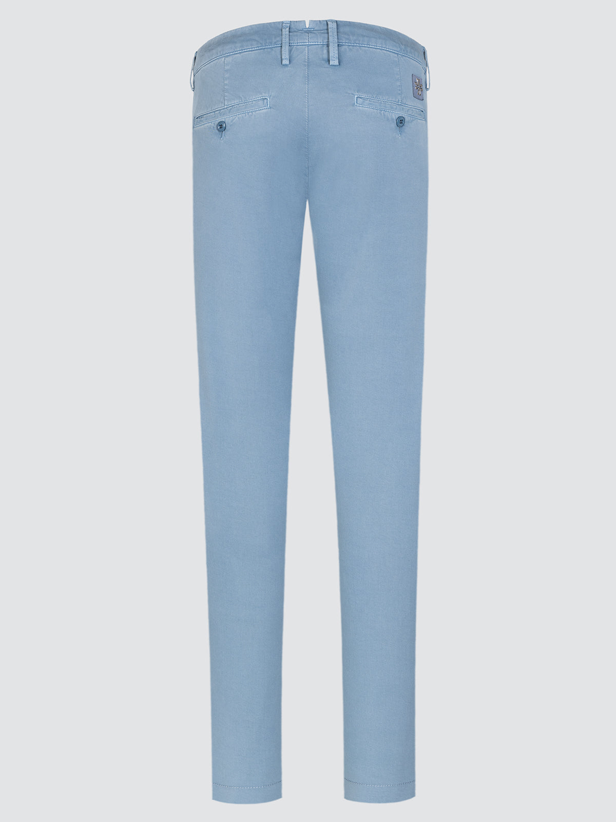 Bobby Slim Chinobroek hemelsblauwe katoenen stretch en lyocell