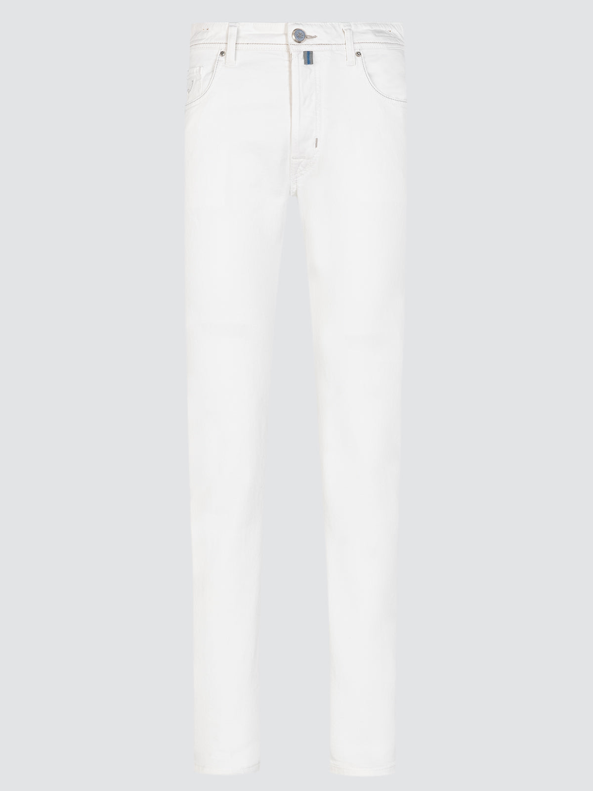 Bard stretch limited edition witte jeans met klokknoop