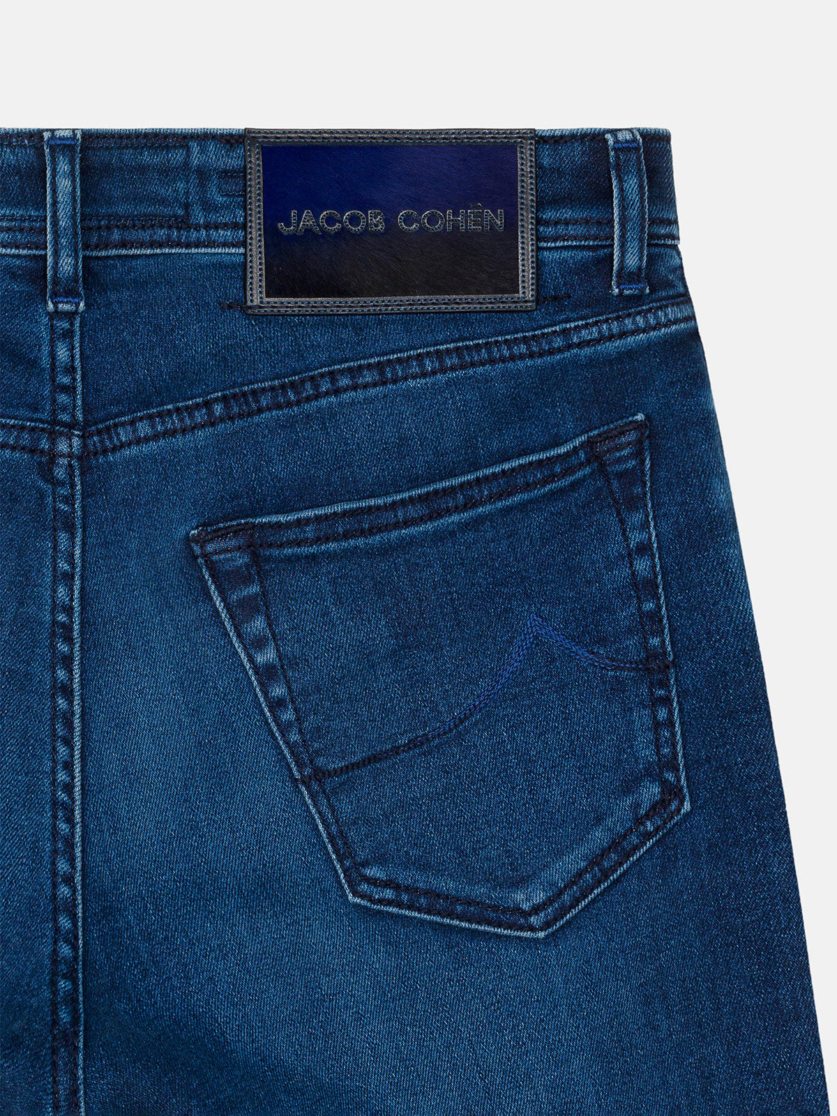 JACOB COHEN JEANS SUPER STRETCH BLUE AND BLACK PATCH