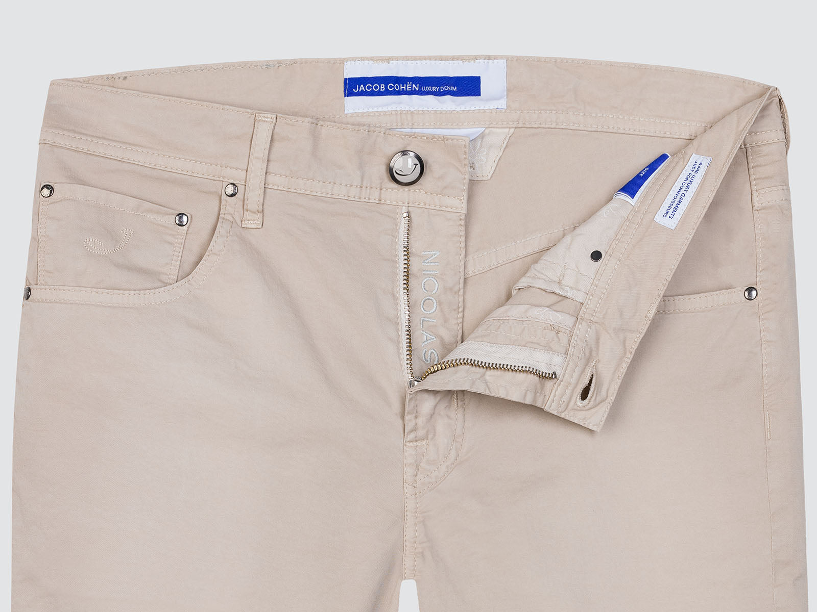 NICOLAS BEIGE KATOEN STRETCH