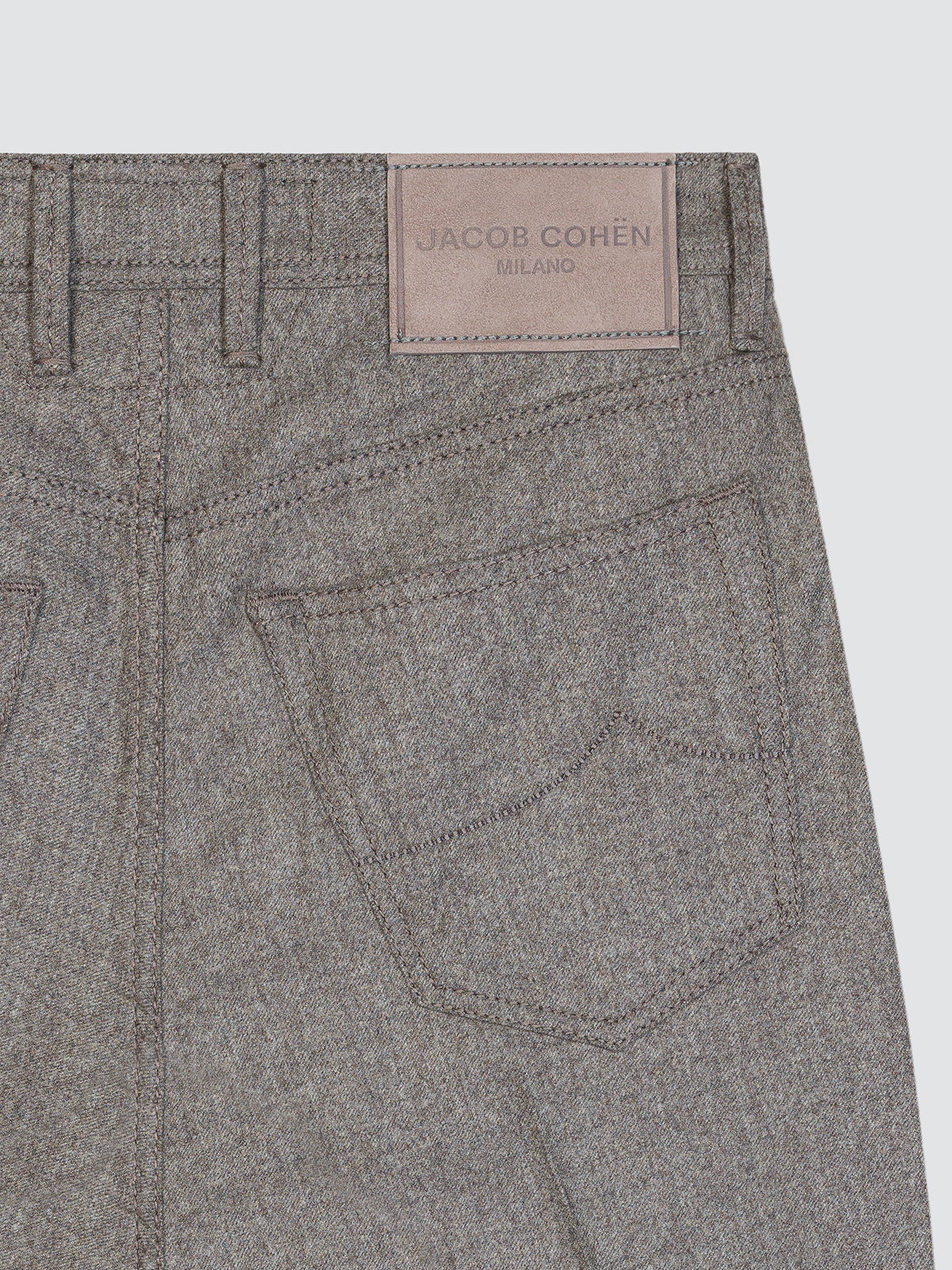 Jacob Chen Bard flannel greige wool pants for man