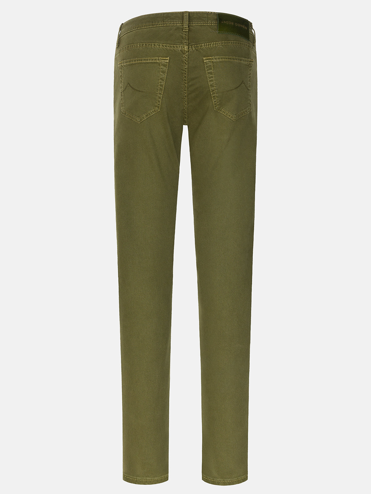 PANTALON BARD EN TWILL VERT OLIVE TEINTÉ EN PIÈCE