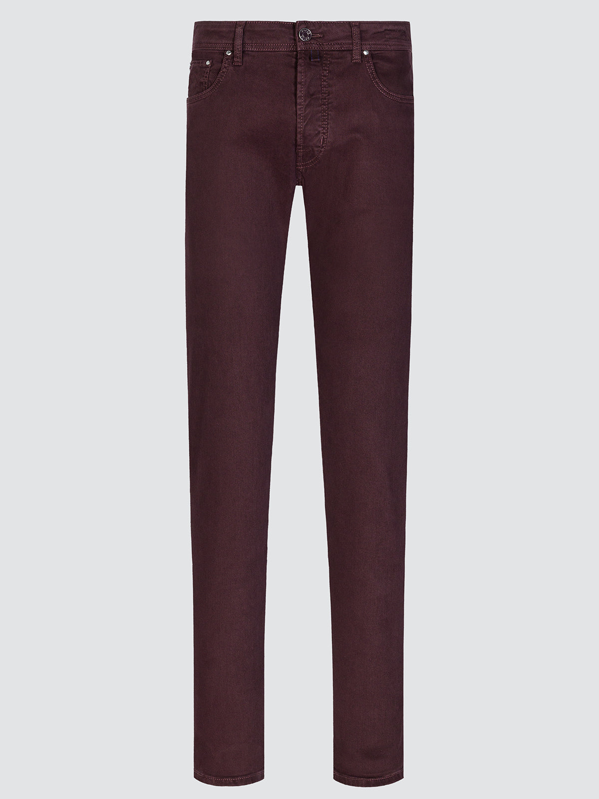 PANTALON EN TWILL TEINTÉ EN PIÈCE BORDEAUX BARD