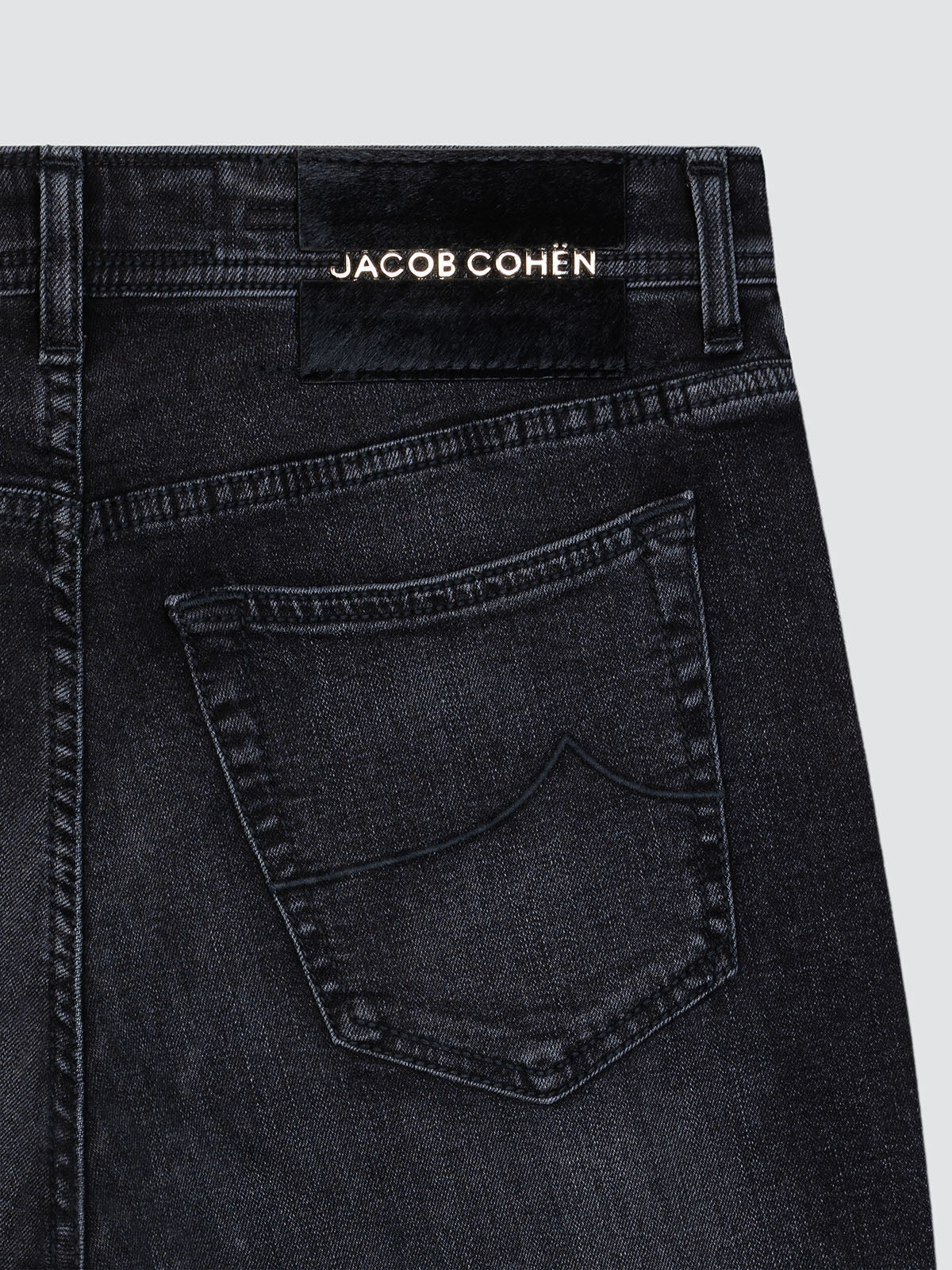 dark grey jeans Jacob cohen stretch gold logo