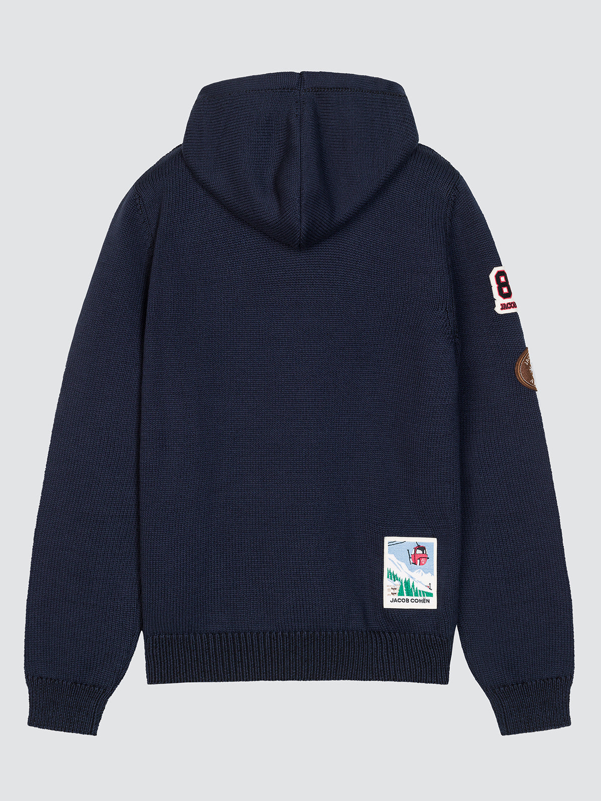 KNITTED HOODIE NAVY BLUE APRES-SKI