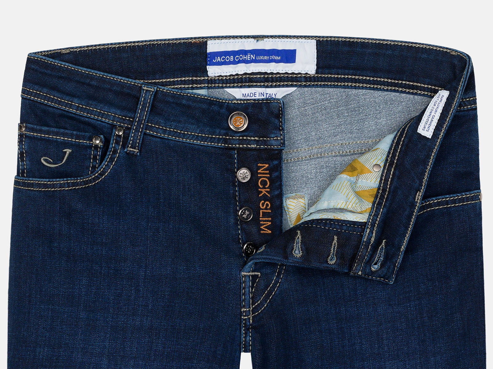 NICK SLIM MEDIUM BLUE SUPER STRETCH DENIM