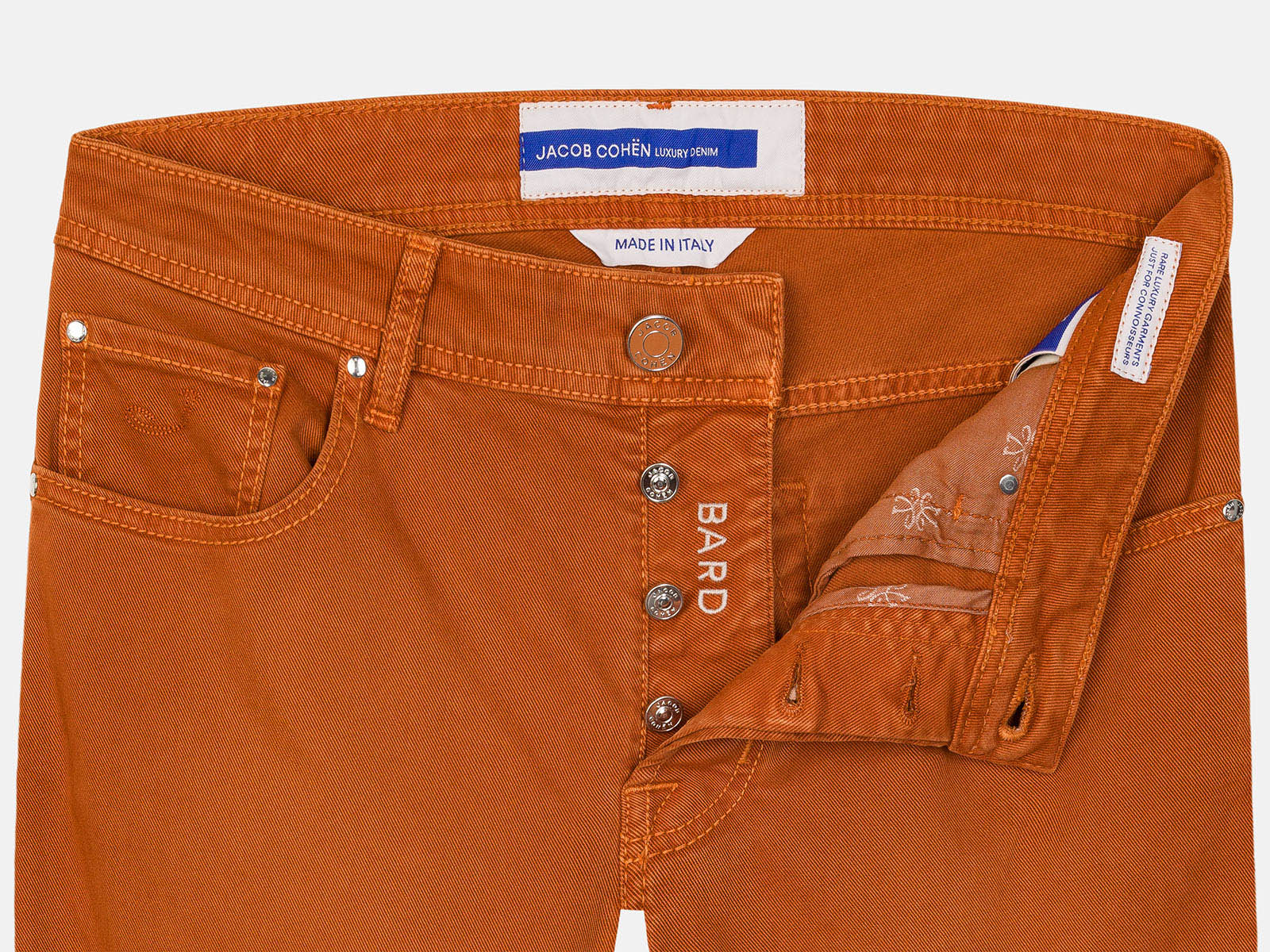 BARD BACKSTEINORANGE HOSE AUS STÜCKGEFÄRBTEM TWILL