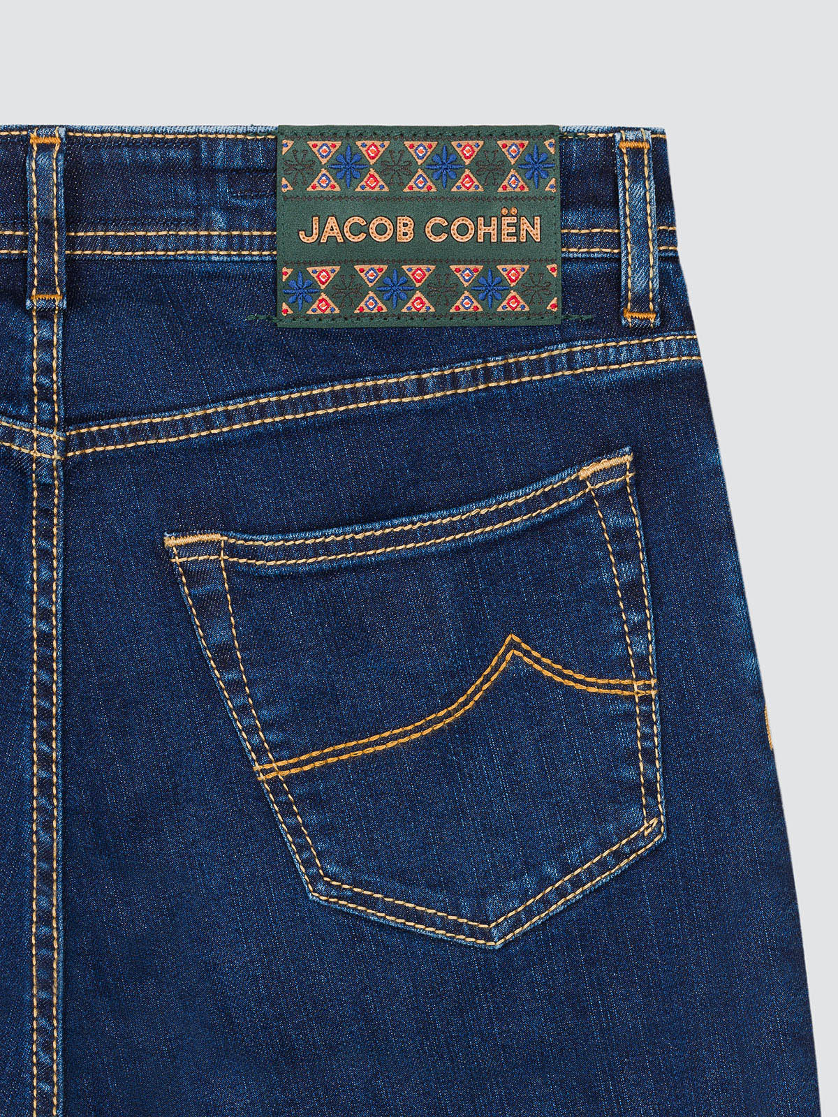 JEANS JACOB COHEN BLUE WINTER GREEN PATCH EMBOIDERED