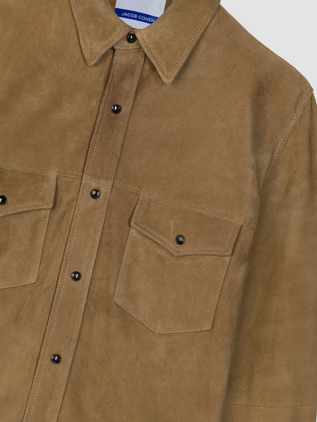 Overshirt in Light Camel Suede leather Jacob Cohen