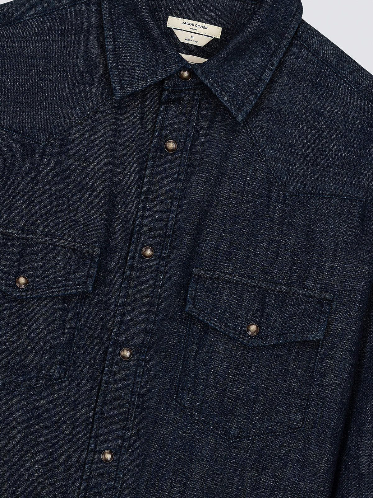 Donkerblauw lichtgewicht denim westernoverhemd