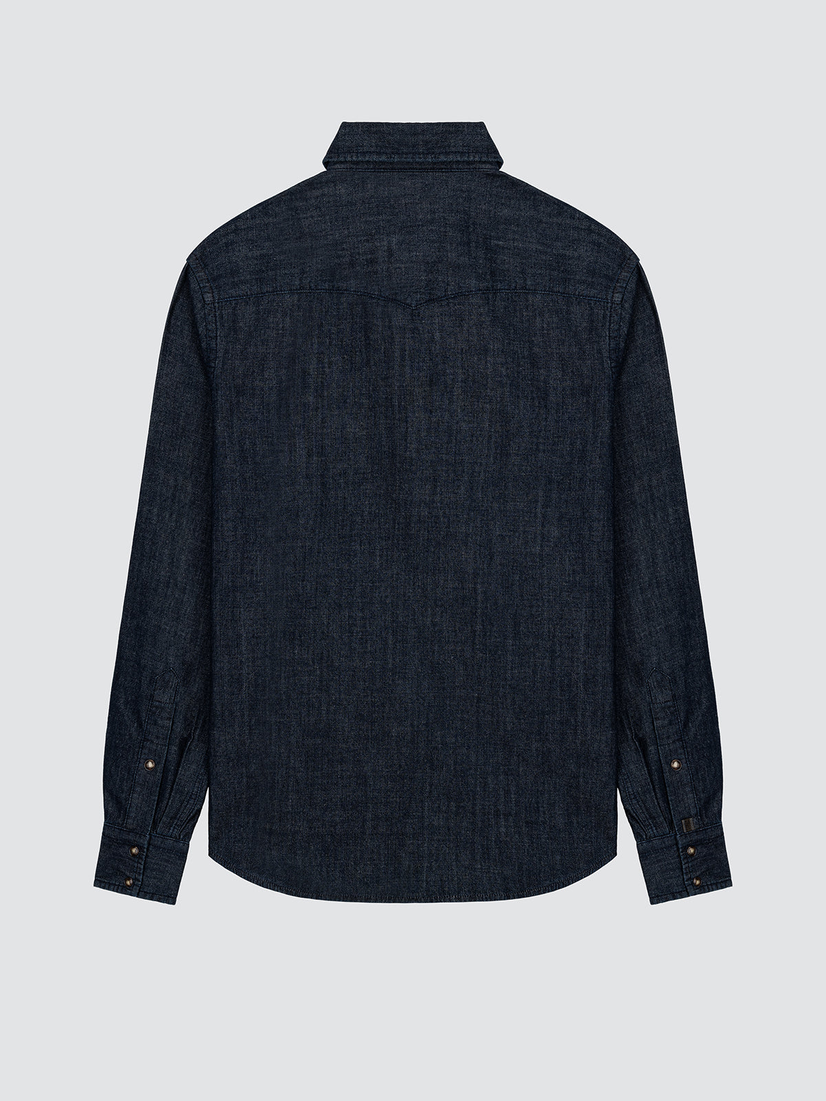 Donkerblauw lichtgewicht denim westernoverhemd