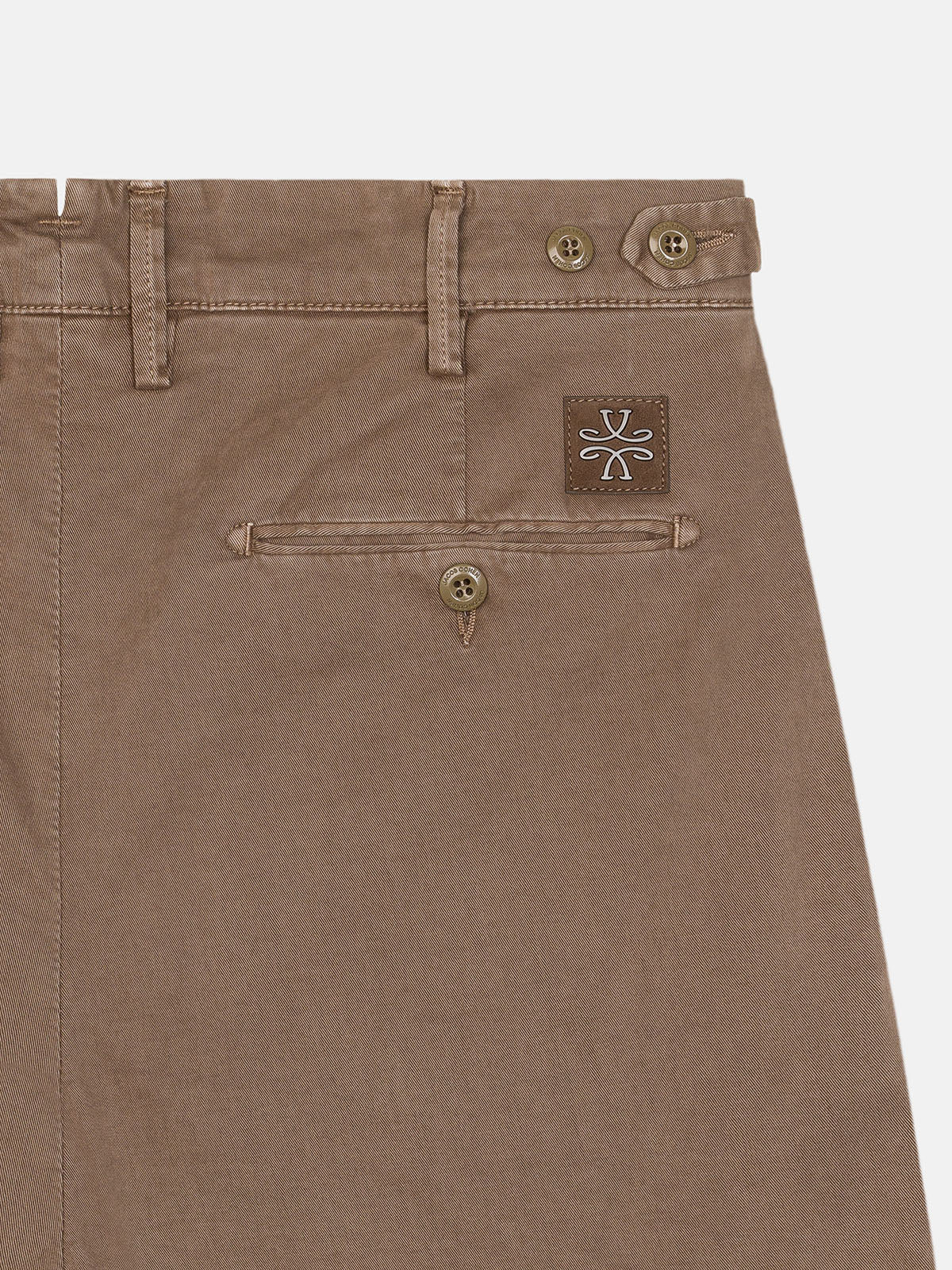 HENRY CHINOS IN BEIGE COTTON GABARDINE