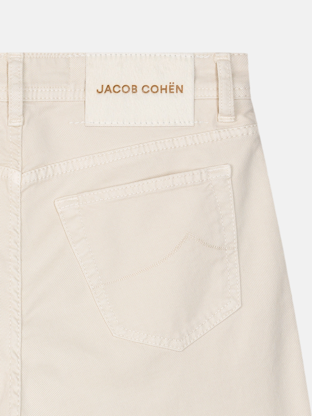 JACOB COHEN OFF WHITE COTTON STRETCH WINTER