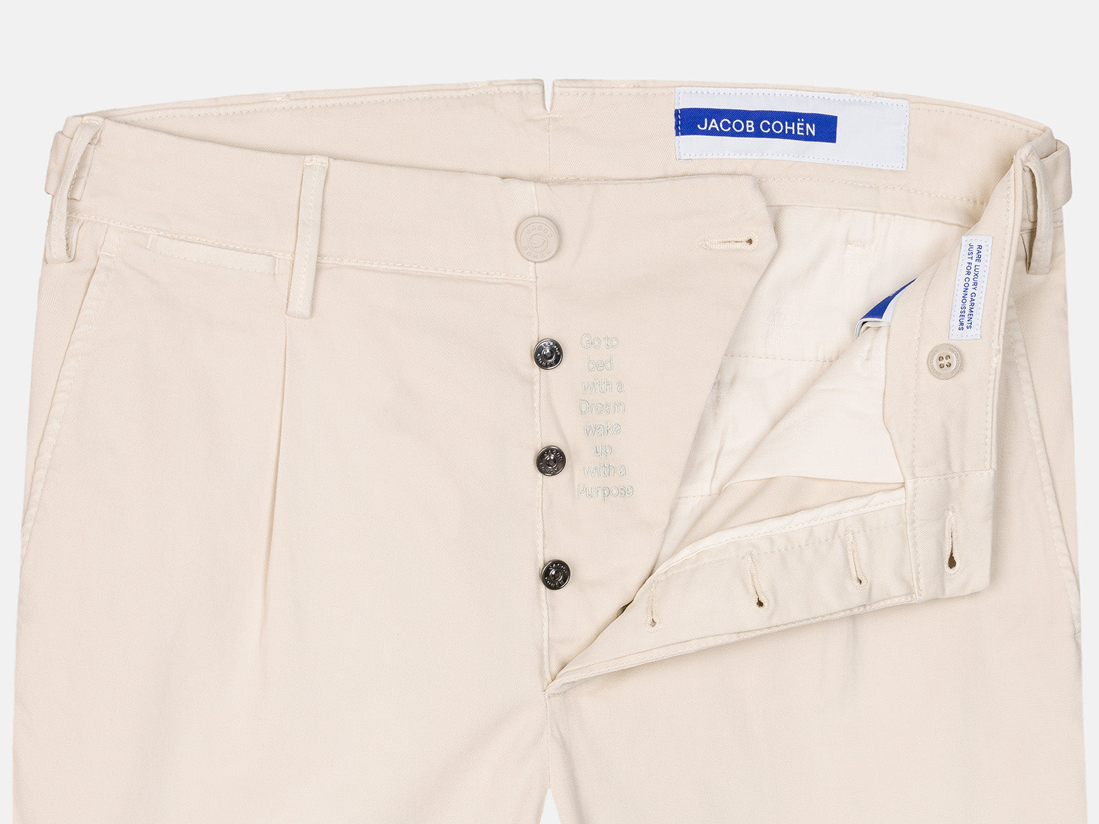 Henry chinos in off-white gabardine stretch