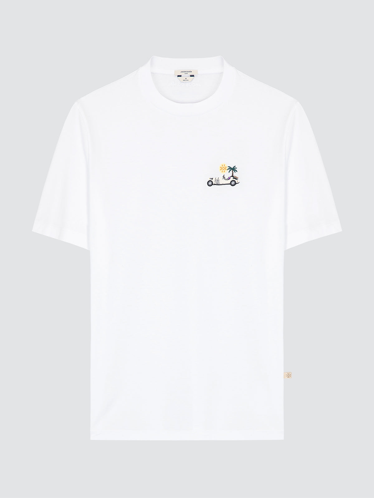 White Cotton Jersey T-shirt with Embroidery
