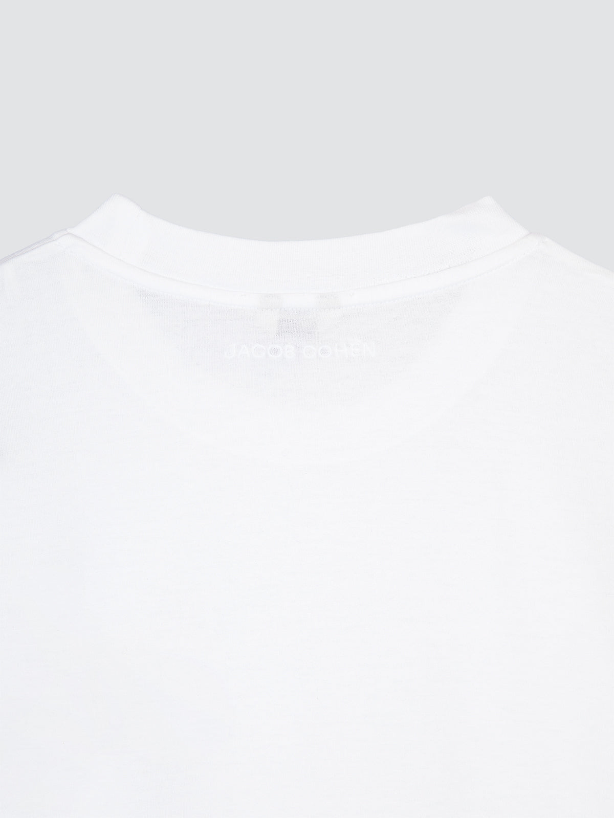 White Cotton Jersey T-shirt with Embroidery