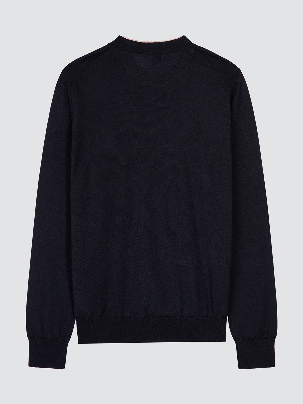 Sweater in Navy Blue Wool and Silk