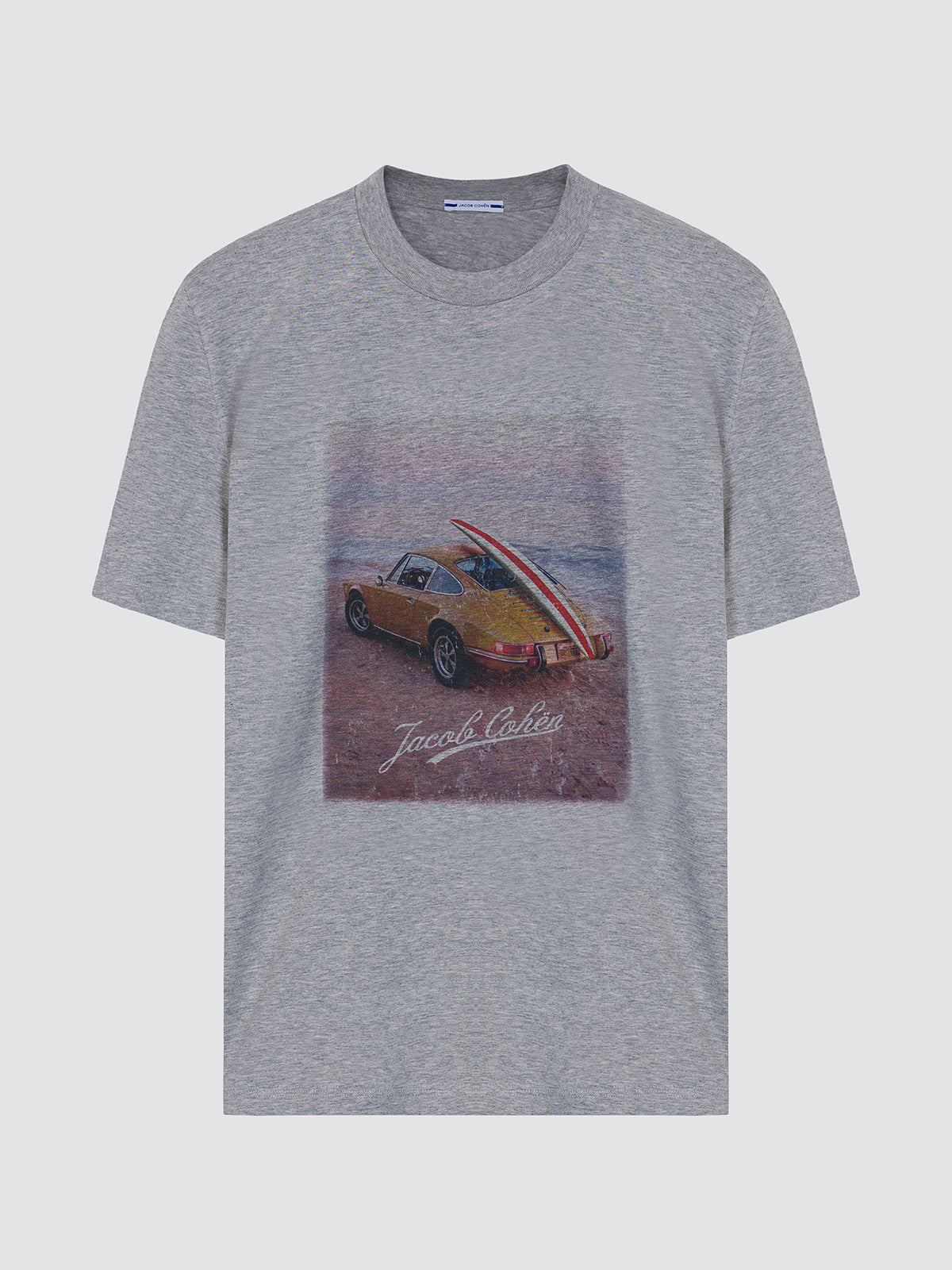 grey t-shirt Jacob Cohën surf print with porsche 911