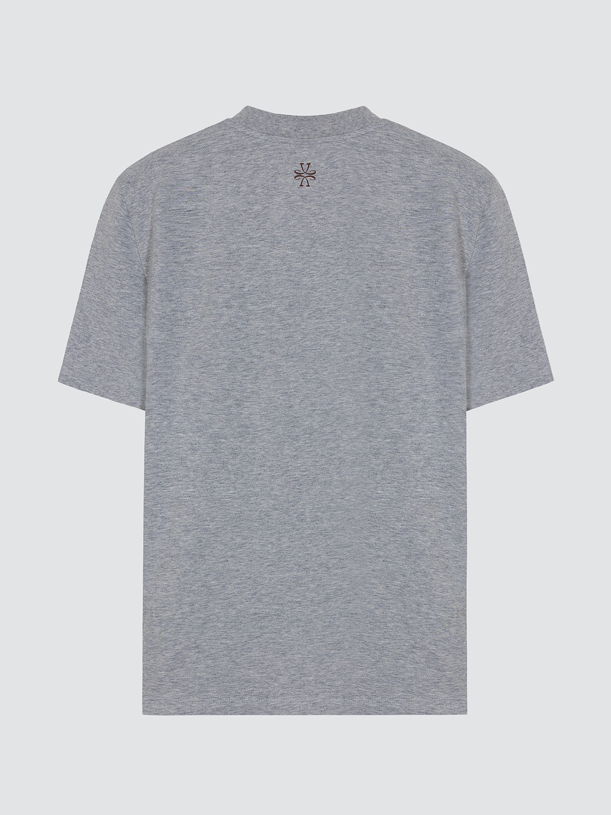 T-Shirt in Grey Mélange Cotton Jersey with Surf Print porsche