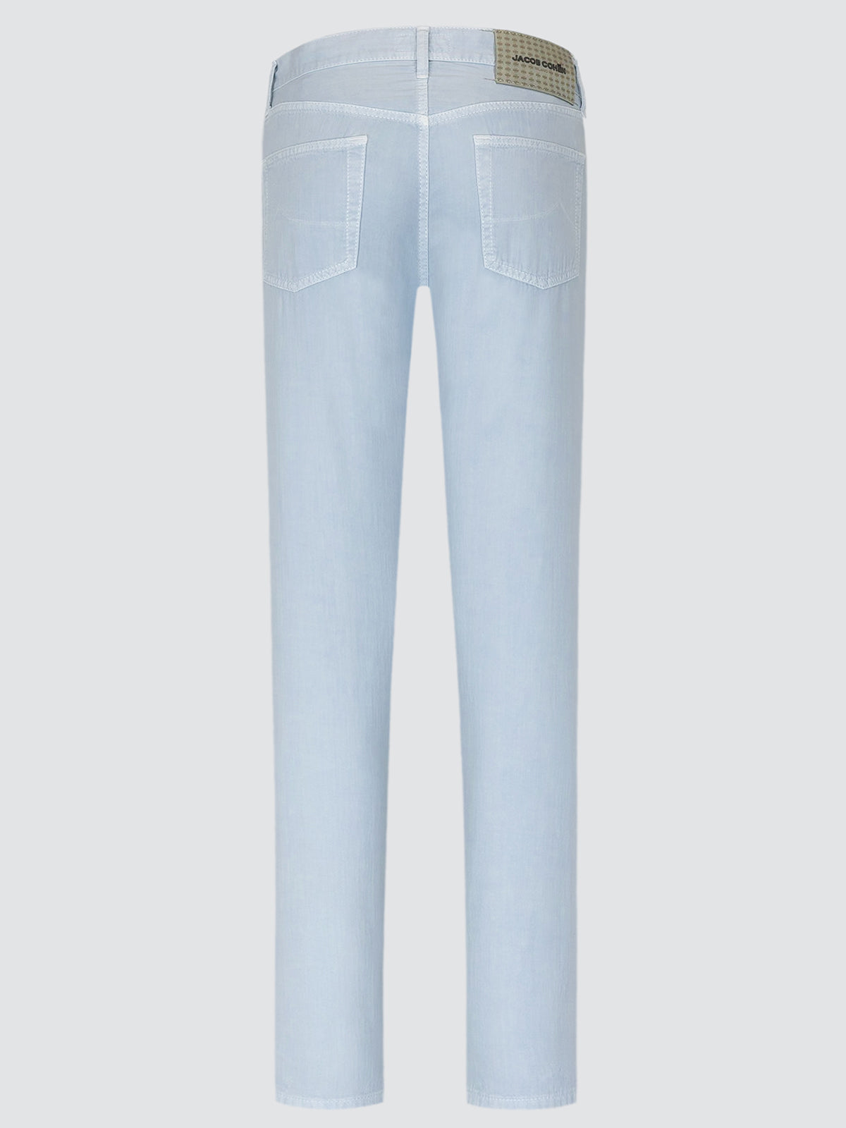 Light blue jeans on a white background