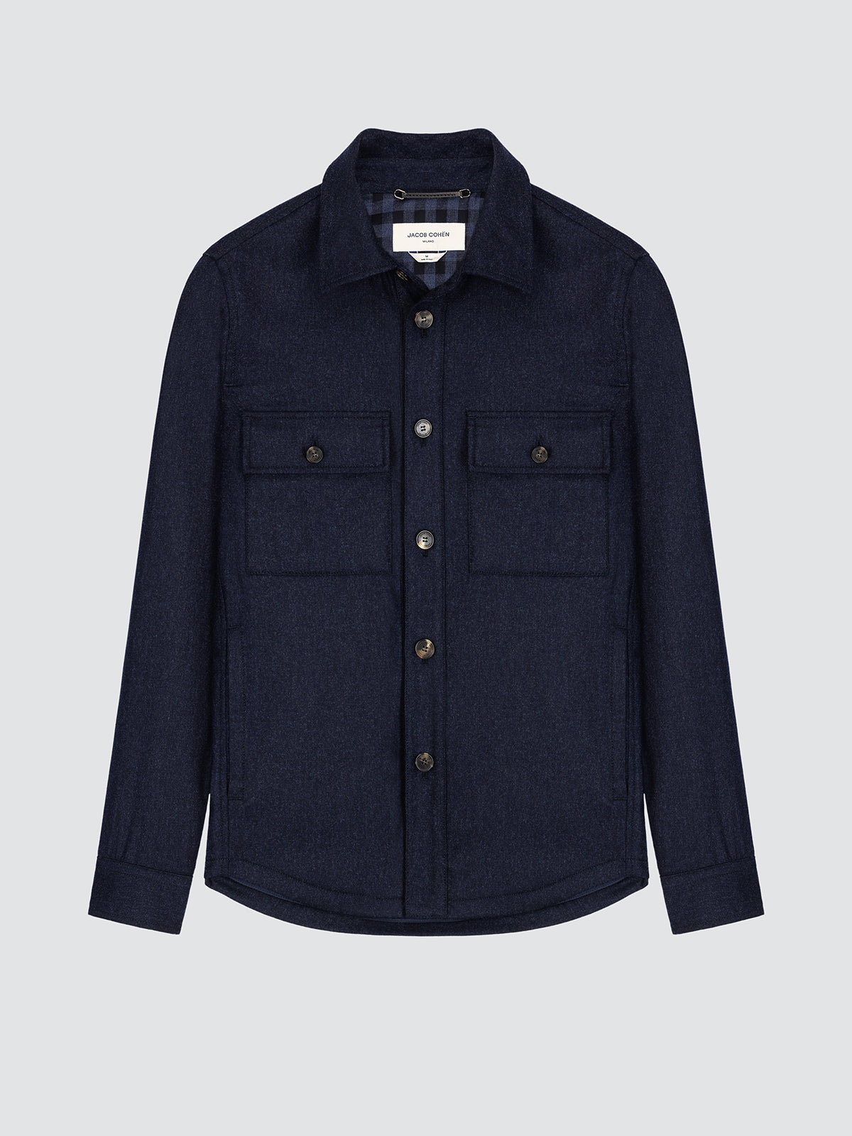 Navy blue Wool Flannel Overshirt
