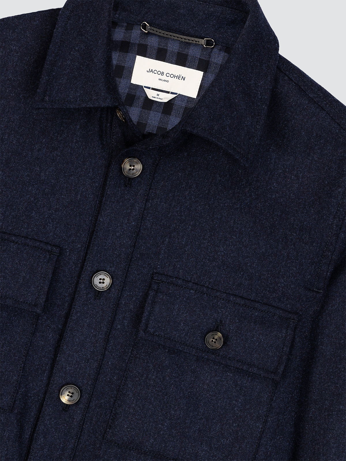 Navy blue Wool Flannel Overshirt