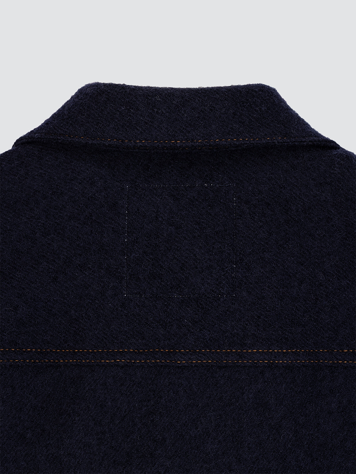 Marineblauwe wollen truckerjack