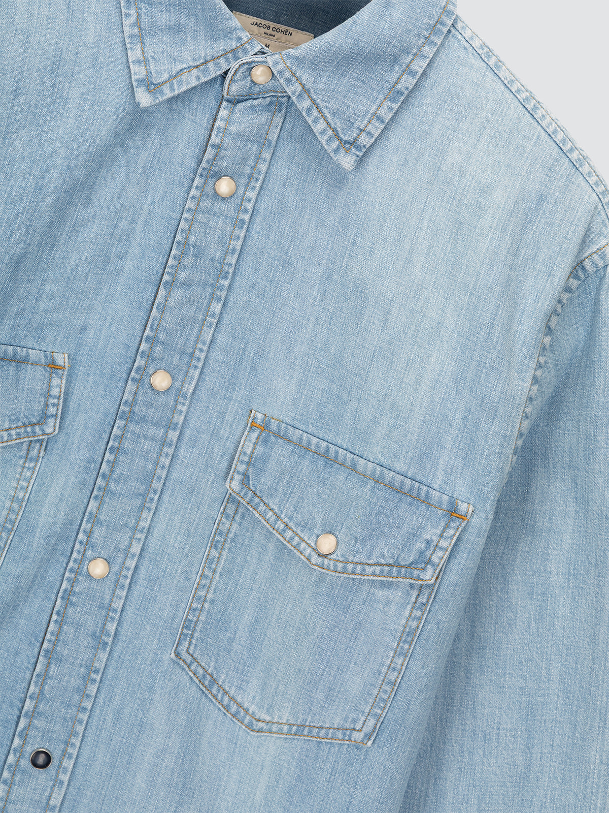 Chemise Western En Jean Léger Bleu Clair