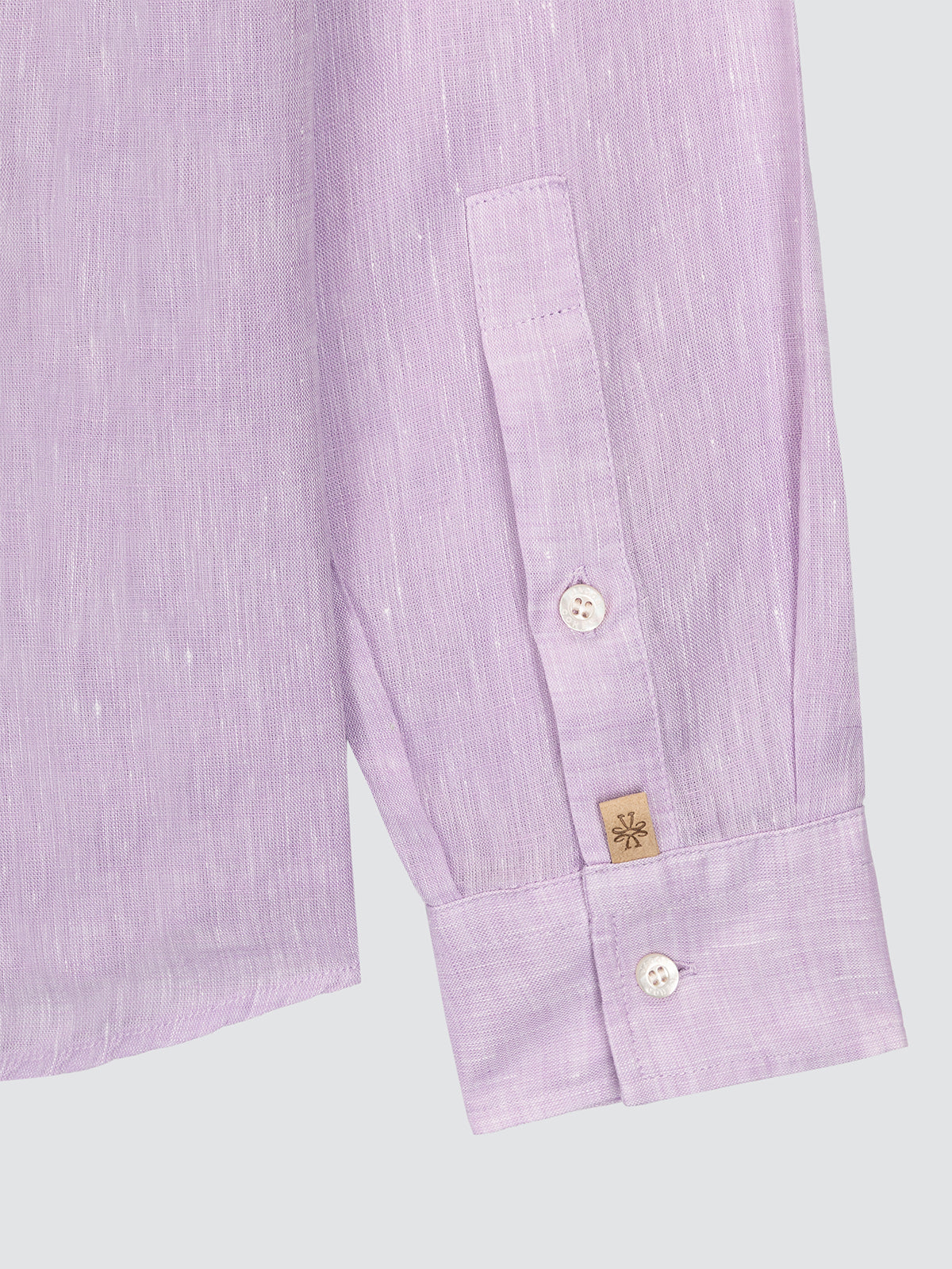 Camisa de lino rosa malva