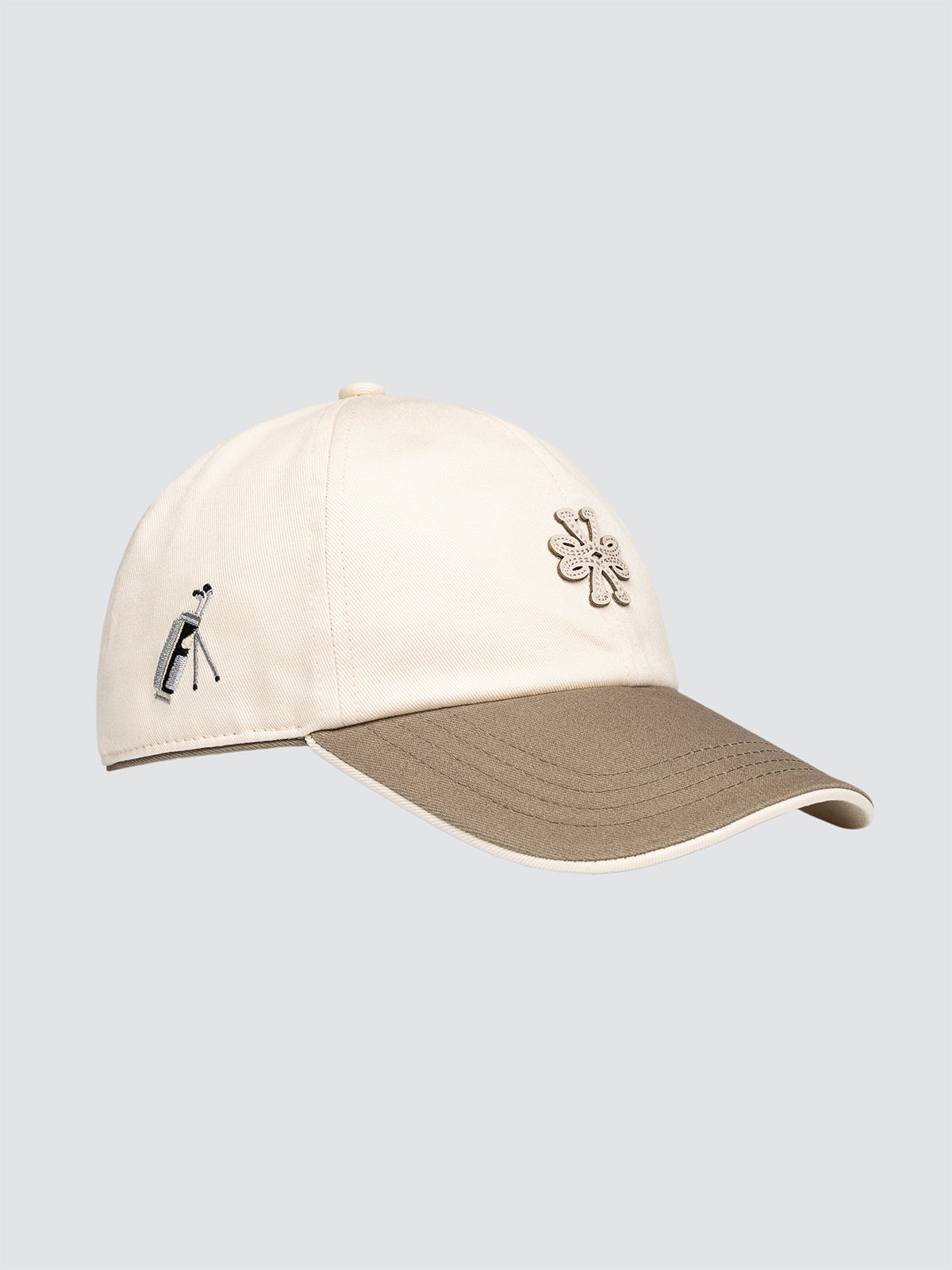 Casquette de baseball en gabardine de coton beige clair