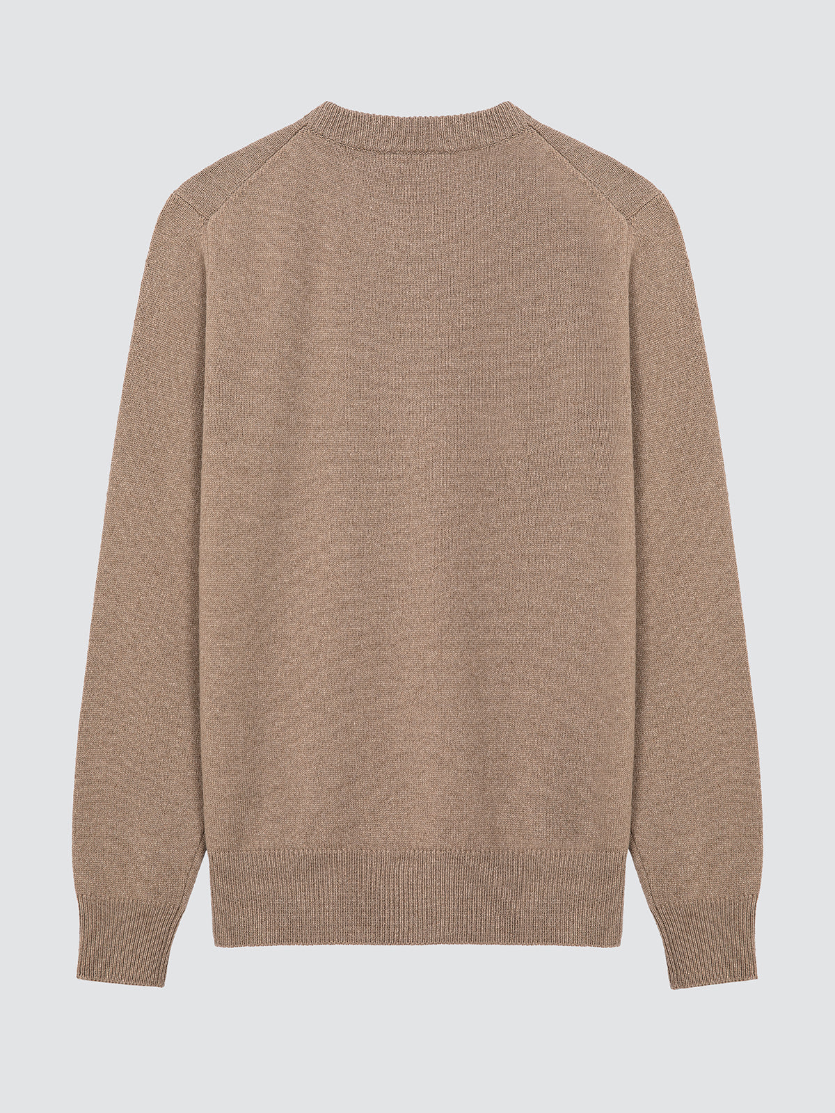 Rundhalspullover beige Wolle und Kaschmir