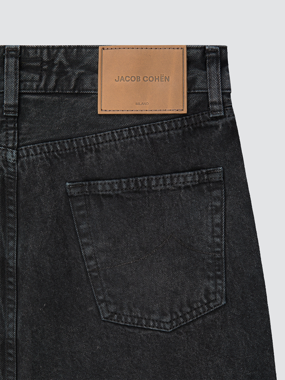 Peggy Wide Cropped 5 Pocket Jeans in Black Recycled Cotton Denim