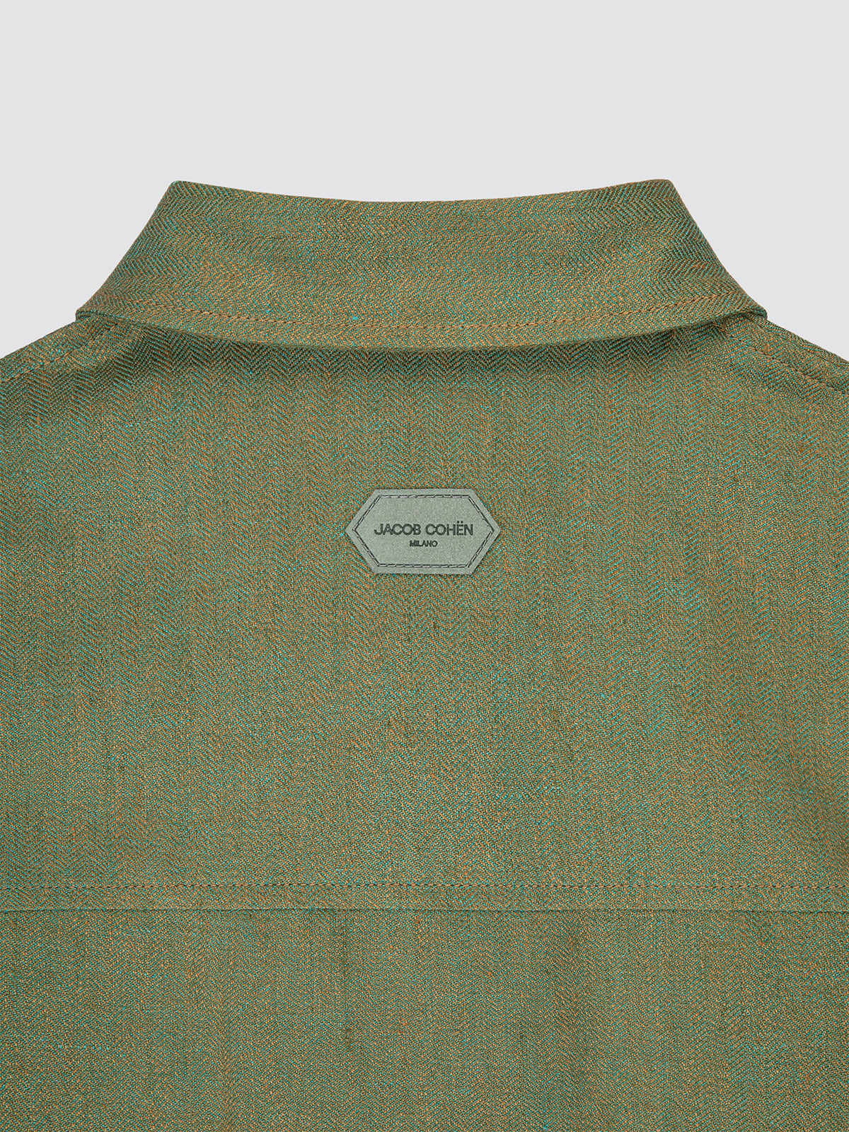 Surchemise en lin Solaro vert olive doré