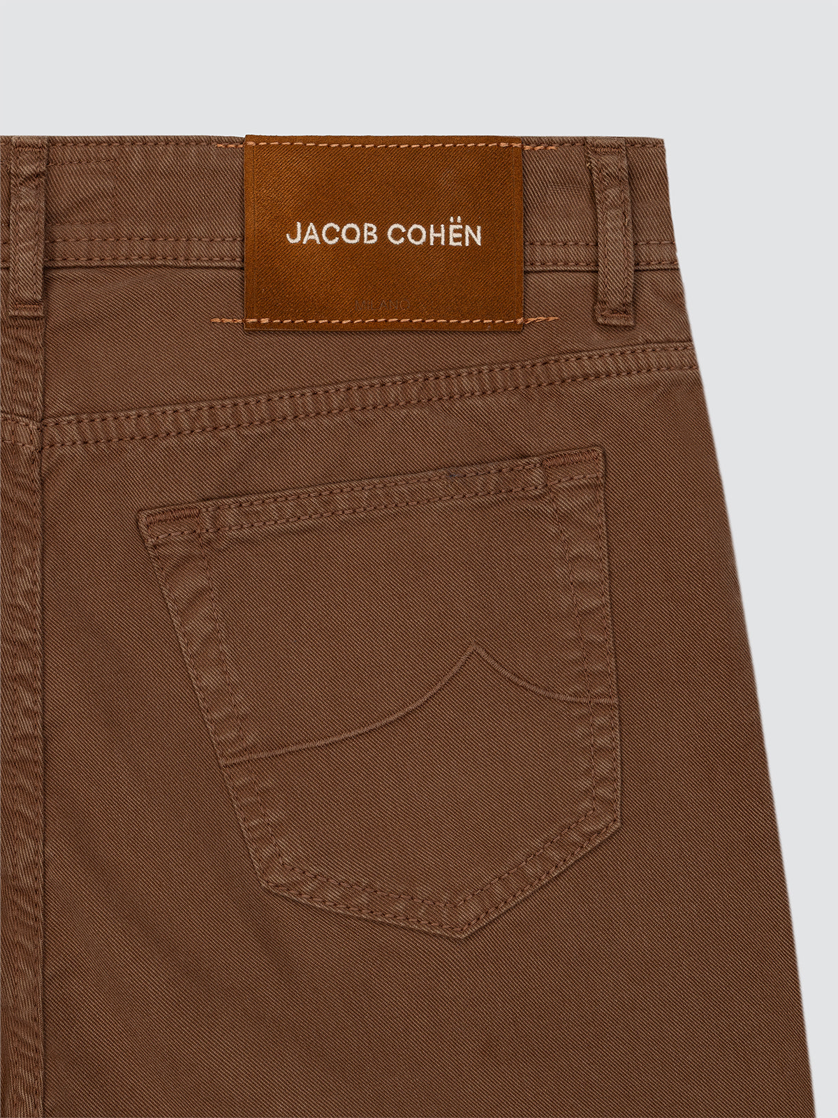 Jacob Cohen pants 5 pockets Bard brown cognac stretch twill back view