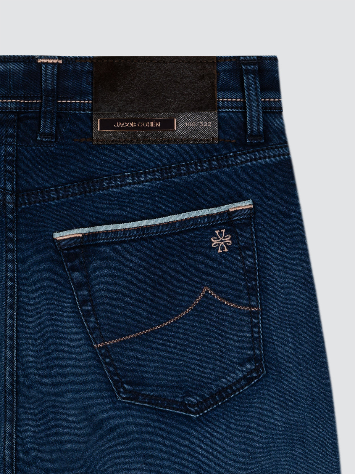 Jeans limited edition blue with brown patch Jacob Cohen Rolex model nick back view 