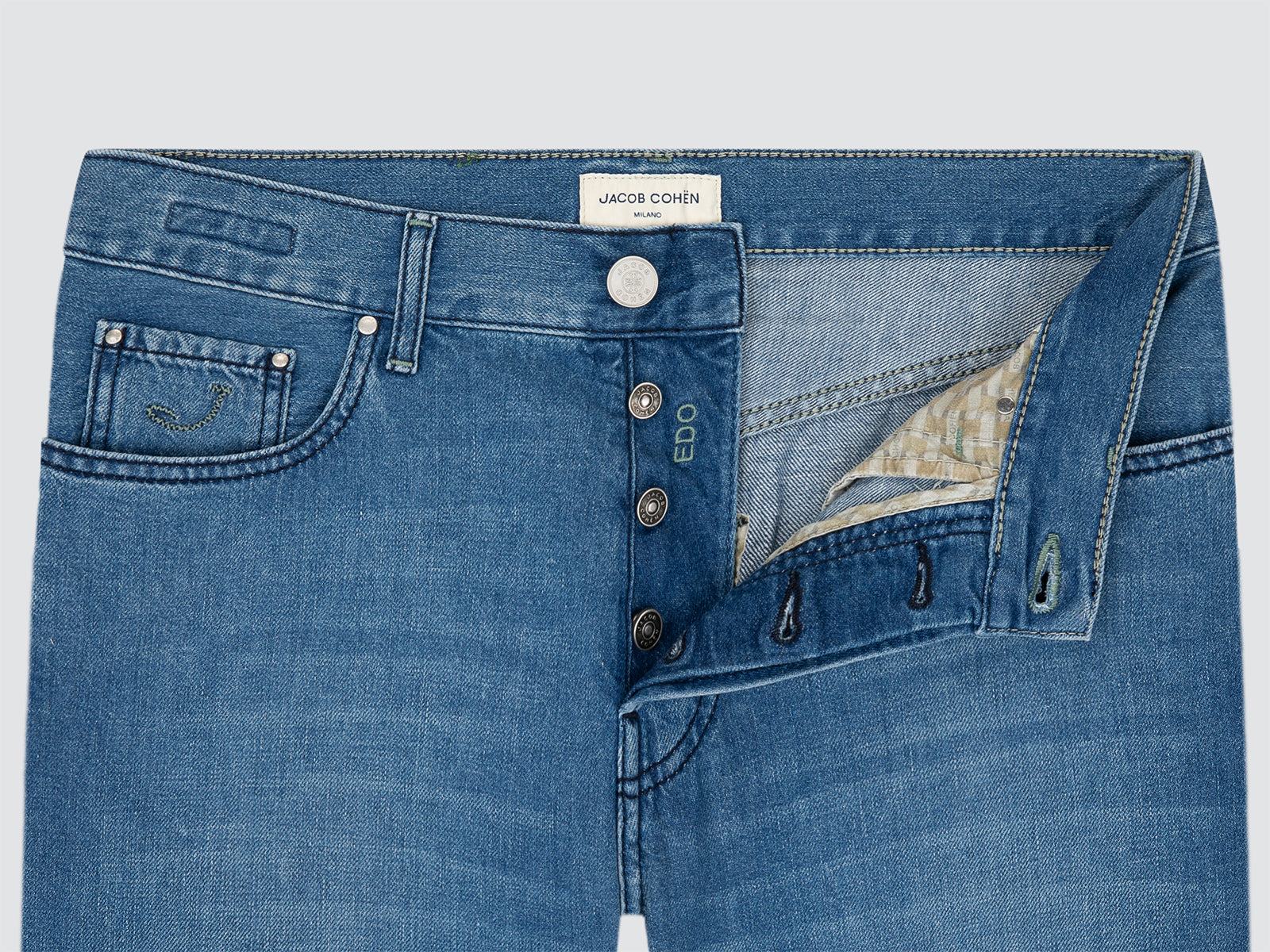 Edo Jeans Regular-Straight 5 Poches bleu moyen