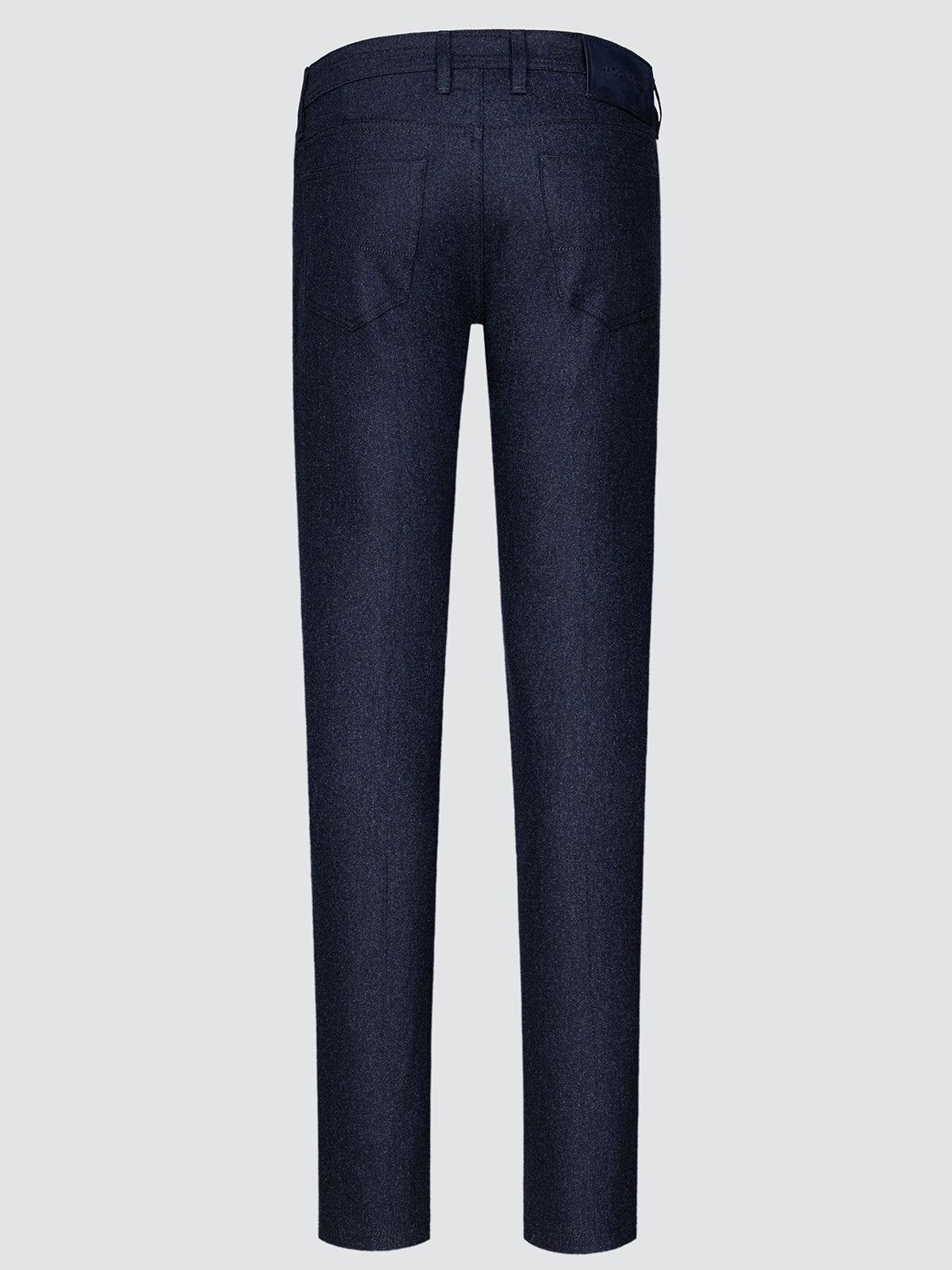 Dark blue pants on a light gray background
