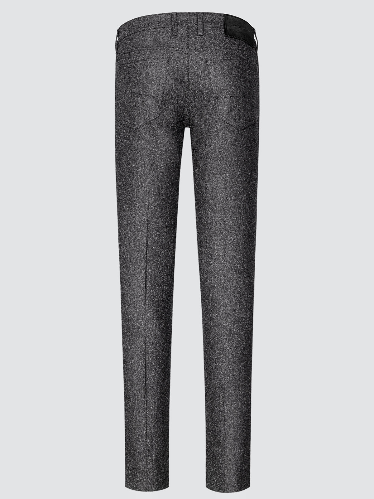 Gray textured pants on a light gray background