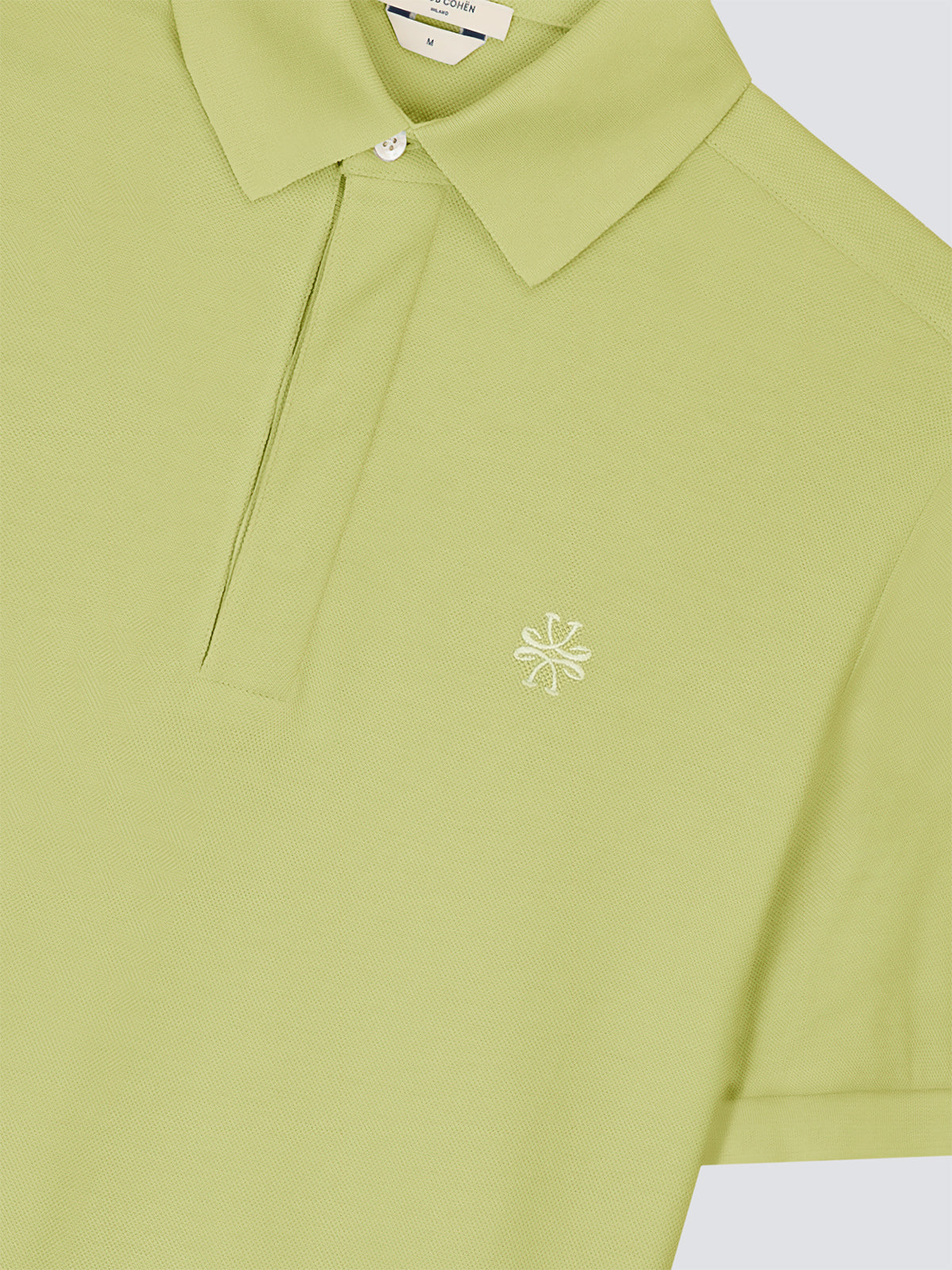 Celadon pique polo - concealed placket