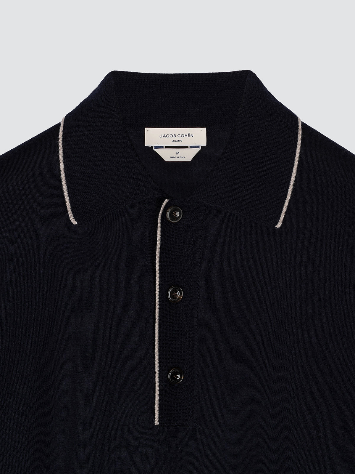 Polo en Laine et Soie Bleu Marine